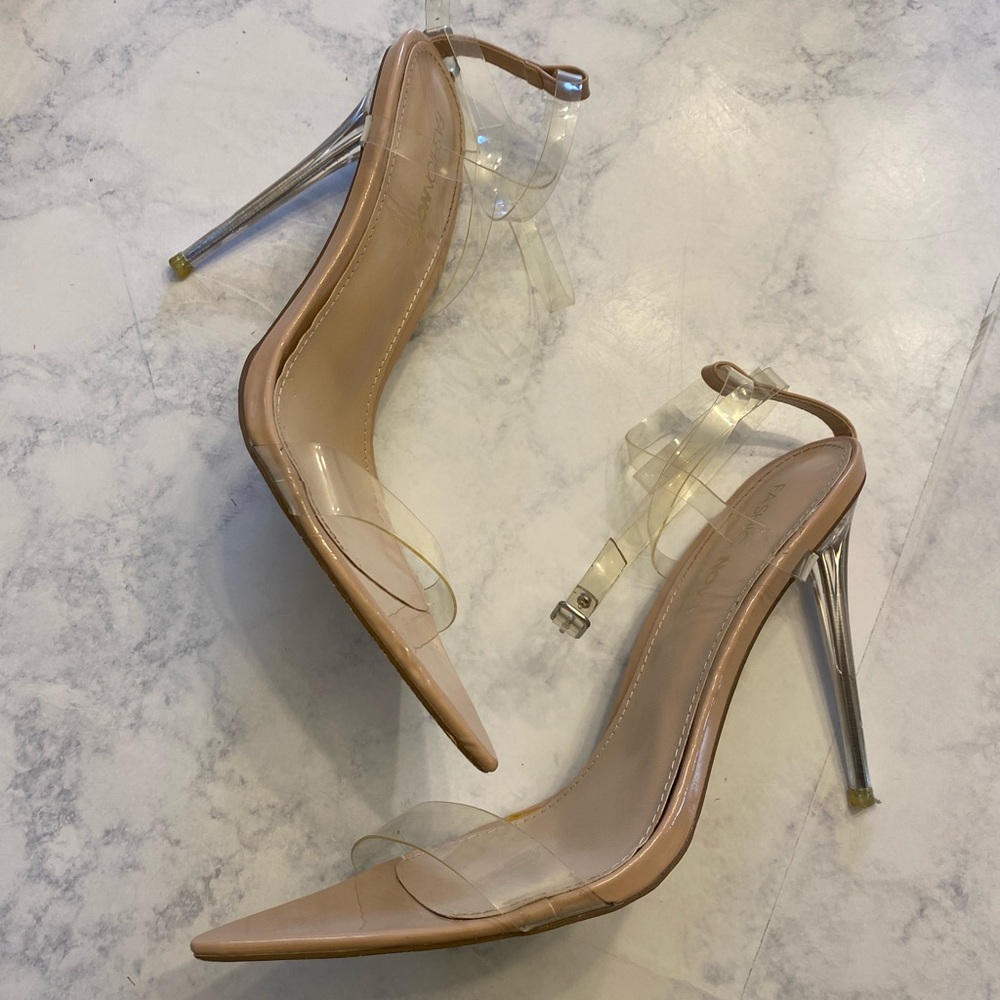 FashionNova Clear Heels size 8.5